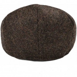 Newsboy Caps Men's 100% Wool Flat Cap Classic Irish Ivy Newsboy Hat - Coffee - CV18H8Z4482 $20.29