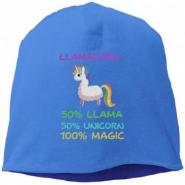 Skullies & Beanies Llamacorn Cute Llama Unicorn Beanies Cap For Men Women - Royalblue - CB186T6SWI3 $15.99