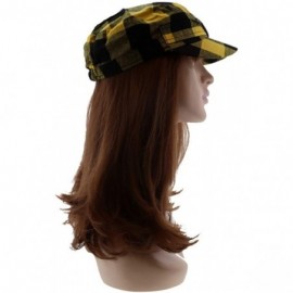 Newsboy Caps Plaid Hat with Buckle Newsboy Cap for Women - Yellow - CF18HXYNUK3 $9.89