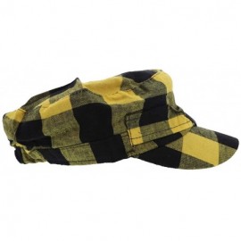 Newsboy Caps Plaid Hat with Buckle Newsboy Cap for Women - Yellow - CF18HXYNUK3 $9.89