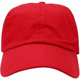 Baseball Caps Classic Baseball Cap Dad Hat 100% Cotton Soft Adjustable Size - Red - C311AT3P289 $7.43