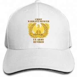Baseball Caps Army Emblem Warrant Officer Chief Retired Adjustable Baseball Caps Vintage Sandwich Cap - White - CU18TWUXQ3S $...