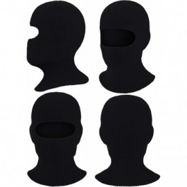 Balaclavas 2 Pieces 1-Hole Ski Mask Knitted Face Cover Winter Balaclava Full Face Mask for Winter Outdoor Sports - Black - CG...