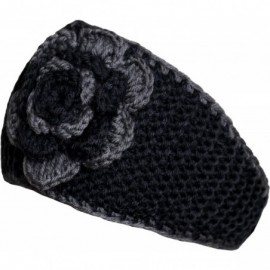 Headbands Winter Two Tone Flower Headband - 2-black - CL18LHKQC2Z $9.14