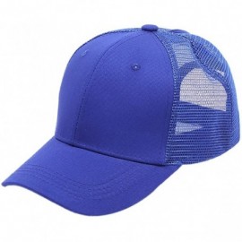 Baseball Caps Ponycap Messy High Bun Ponytail Adjustable Mesh Trucker Baseball Cap Hat for Women - Dark Blue - CT18M09EHH0 $7.65