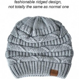 Skullies & Beanies Knit Beanie Hat for Women Oversize Chunky Winter Slouchy Beanie Hats Ski Cap - Black/Beige - C118ADQA2SZ $...