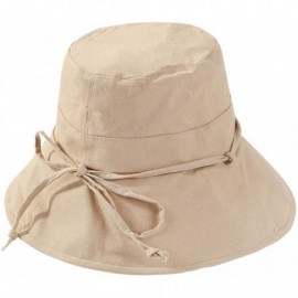 Bucket Hats Women's UV Protection Sun Bucket Beach Cap Outdoor Fisherman Bucket Hat - Beige - CN18OCQZZ09 $12.77