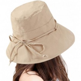 Bucket Hats Women's UV Protection Sun Bucket Beach Cap Outdoor Fisherman Bucket Hat - Beige - CN18OCQZZ09 $12.77