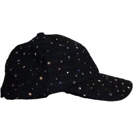 Baseball Caps Glitter Sparkly Sequin Adjustable Baseball Cap Hat for Ladies (Black) - C918GWRE30A $13.08