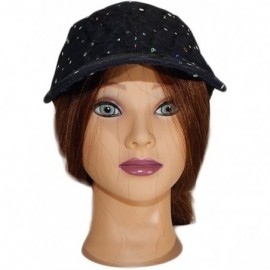 Baseball Caps Glitter Sparkly Sequin Adjustable Baseball Cap Hat for Ladies (Black) - C918GWRE30A $13.08