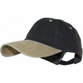 Baseball Caps Oceanside Solid Color Adjustable Baseball Cap - Black and Tan - CC18R2EU5YY $20.42
