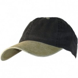 Baseball Caps Oceanside Solid Color Adjustable Baseball Cap - Black and Tan - CC18R2EU5YY $11.16