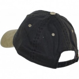 Baseball Caps Oceanside Solid Color Adjustable Baseball Cap - Black and Tan - CC18R2EU5YY $11.16