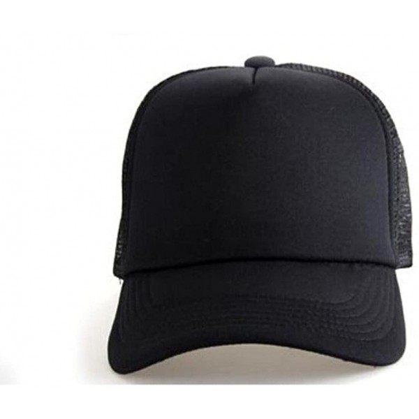 Baseball Caps Caps- 2016 Fashion Mesh Baseball Cap Hat Blank Curved Visor Hat Adjustable (Black) - CH12DYY9U1F $11.45