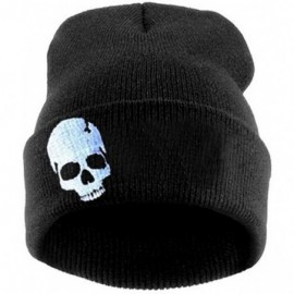 Skullies & Beanies Women's Winter Wool Cap Hip hop Knitting Skull hat - Skeleton White - CC12O79BVE9 $12.14