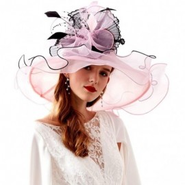 Sun Hats Women's Organza Kentucky Derby Tea Party Hat - Design 3 - Light Pink - C618T6YZ9CG $11.54