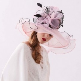 Sun Hats Women's Organza Kentucky Derby Tea Party Hat - Design 3 - Light Pink - C618T6YZ9CG $11.54