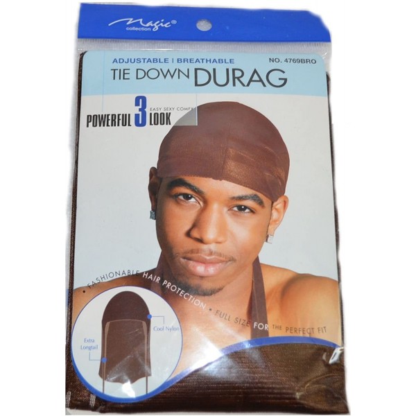 Baseball Caps Du-Rag Tie Down Cap with Tail - Wave Builder Hat- One Size - Brown - CO12F2P3ERF $11.77