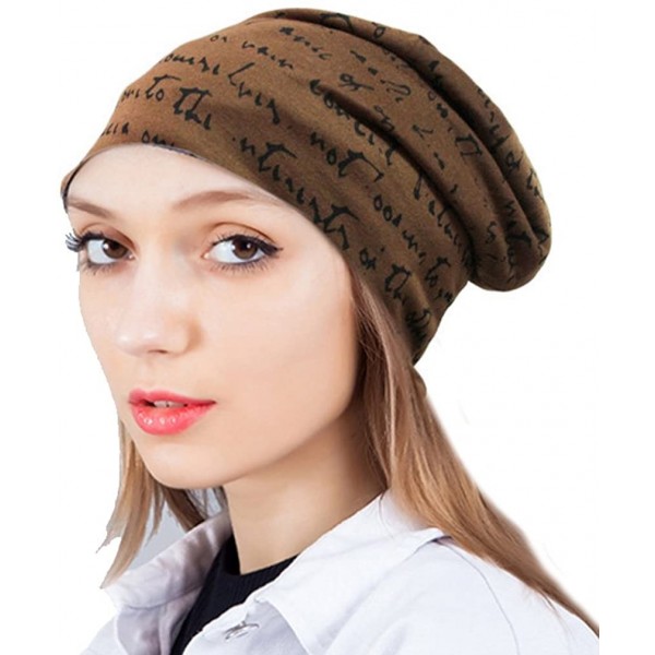 Skullies & Beanies Unisex Beanie Cap Thin Hip-hop Letter Hat - Coffee - CS127AEZI3D $13.79