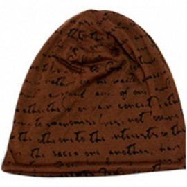 Skullies & Beanies Unisex Beanie Cap Thin Hip-hop Letter Hat - Coffee - CS127AEZI3D $13.79