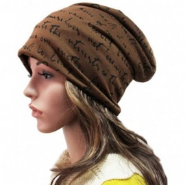 Skullies & Beanies Unisex Beanie Cap Thin Hip-hop Letter Hat - Coffee - CS127AEZI3D $13.79