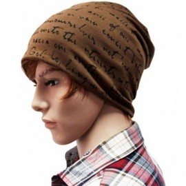 Skullies & Beanies Unisex Beanie Cap Thin Hip-hop Letter Hat - Coffee - CS127AEZI3D $13.79