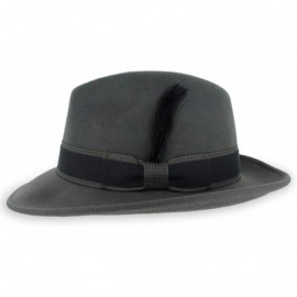 Fedoras Belfry Crushable Fedora Vintage Striped - Banesgrey - CV18LC9O9RD $45.85