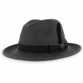 Fedoras Belfry Crushable Fedora Vintage Striped - Banesgrey - CV18LC9O9RD $45.85