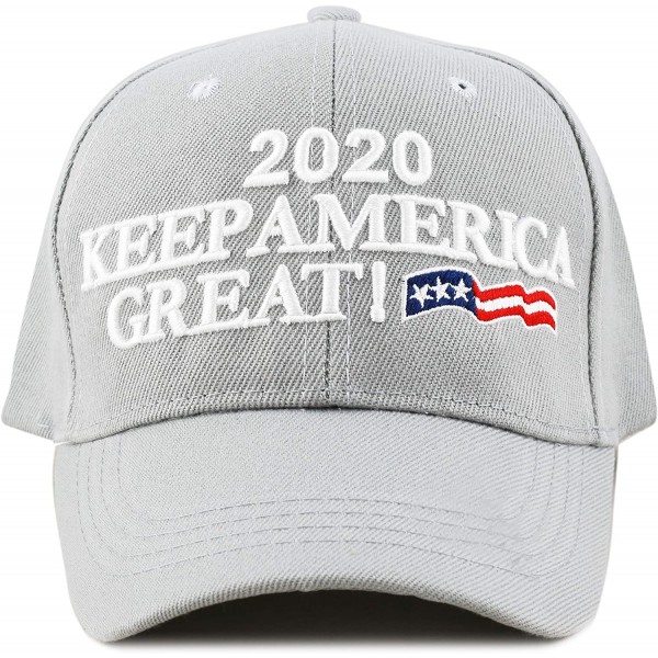 Baseball Caps Trump 2020 President Keep America Great Flag Cotton 3D Cap - Kag - Light Grey - C518U9CQIAW $13.90