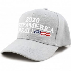 Baseball Caps Trump 2020 President Keep America Great Flag Cotton 3D Cap - Kag - Light Grey - C518U9CQIAW $13.90