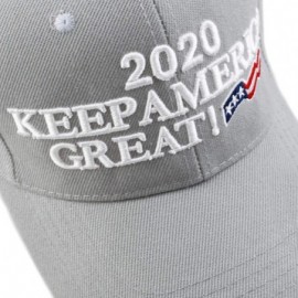 Baseball Caps Trump 2020 President Keep America Great Flag Cotton 3D Cap - Kag - Light Grey - C518U9CQIAW $13.90