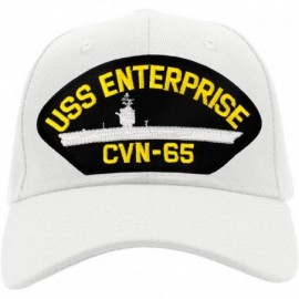 Baseball Caps USS Enterprise CVN-65 Hat/Ballcap Adjustable One Size Fits Most - White - CX18SIXC6OQ $24.15