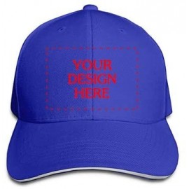 Baseball Caps Custom Peaked Cap Personlized- Add Your Own Image- Cotton Baseball Hat- Adjustable Sun Headgear - Blue - C51965...