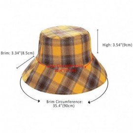 Bucket Hats Plaid Tartan Bucket Hats for Women Vintage Rollable Fisherman Sun Cap - B-yellowmulti - CB18QO0W5U0 $15.62