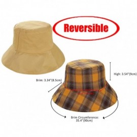 Bucket Hats Plaid Tartan Bucket Hats for Women Vintage Rollable Fisherman Sun Cap - B-yellowmulti - CB18QO0W5U0 $15.62