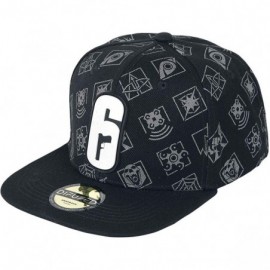 Baseball Caps Rainbow 6 Baseball Cap 6-Siege Classic Logo Official Gamer Black Snapback - CC18TIWCAU4 $28.16