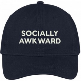 Baseball Caps Socially Awkward Embroidered Brushed Cotton Adjustable Cap Dad Hat - Navy - C112MS0EOUX $19.73