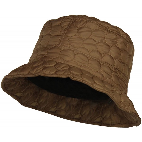 Rain Hats Packable Water Repellent Quilted Bucket Rain Hat w/Adjustable Drawstring - Light Brown - CS12NEMPDJD $11.35