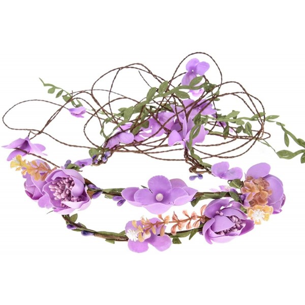 Headbands Newly arrived Rattan Flower Vine Crown Tiaras Necklace Belt Party Decoration - Purple - CW193W2RY7D $10.36