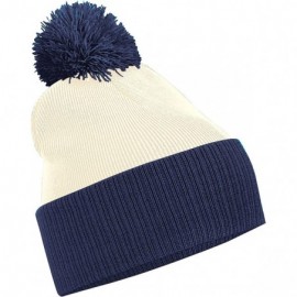 Skullies & Beanies Snowstar Duo Two-Tone Winter Beanie Hat - Off White/French Navy - CK11E5OCTBH $9.60