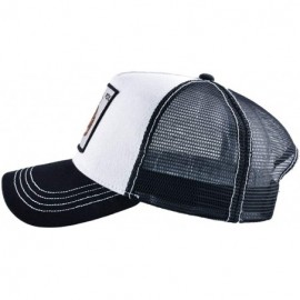 Baseball Caps Unisex Animal Mesh Trucker Hat Snapback Square Patch Baseball Caps - Black White Wolf - CK18RLCH96G $12.87