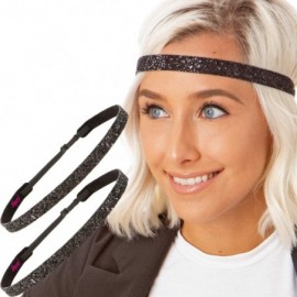 Headbands Girl's Adjustable Non Slip Skinny Bling Glitter Headband Multi Pack - Black - C511MNG3NSR $10.35
