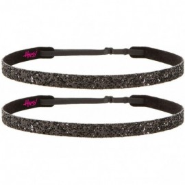 Headbands Girl's Adjustable Non Slip Skinny Bling Glitter Headband Multi Pack - Black - C511MNG3NSR $10.35