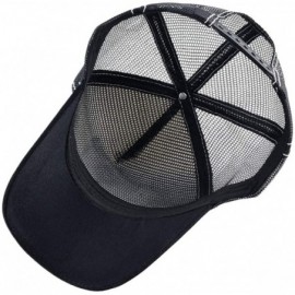 Baseball Caps Unisex Animal Mesh Trucker Hat Snapback Square Patch Baseball Caps - Black White Wolf - CK18RLCH96G $12.87