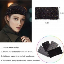 Cold Weather Headbands 4 Pieces Cable Knitted Fleece Lined Headband Winter Warm Thick Ear Warmer Headband for Women - Color S...