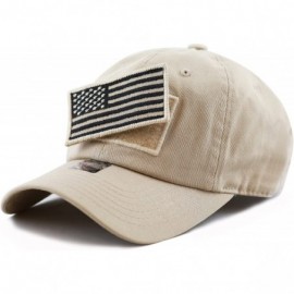 Baseball Caps Cotton & Pigment Low Profile Tactical Operator USA Flag Patch Military Army Cap - 2. Cotton - Khaki - C812N9G1M...