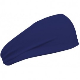 Headbands Womens 3 Inch Flatback Moisture Wicking Workout Sweatband - Navy - CJ11QAC6Q1Z $8.52