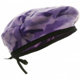 Berets Camo Fleece Beret - Lilac - CV18GYZ242N $18.99