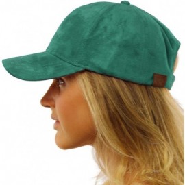 Baseball Caps Everyday Faux Suede 6 Panel Solid Suede Baseball Adjustable Cap Hat - Teal - CU17YT2AQ7G $19.20