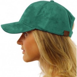 Baseball Caps Everyday Faux Suede 6 Panel Solid Suede Baseball Adjustable Cap Hat - Teal - CU17YT2AQ7G $12.03